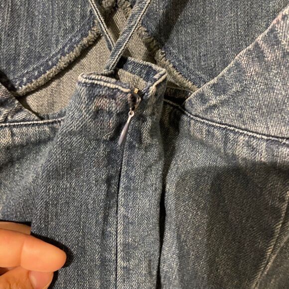 Vintage Route 66 Denim Dress Size 12 Straps Knee Length 90's Retro Y2K Preppy - Picture 5 of 12